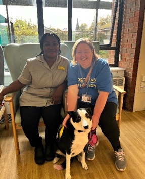 healthcare assistant with Lorraine and Brandy from Pets As Therapy